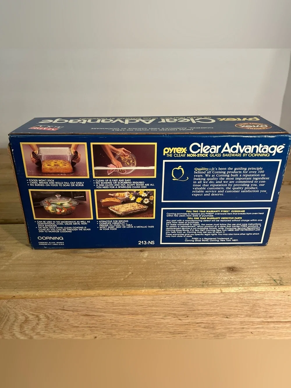 Vtg Pyrex Clear Glass Loaf Pan Non Stick Invisi-clean Coating Sealed In Box NOS